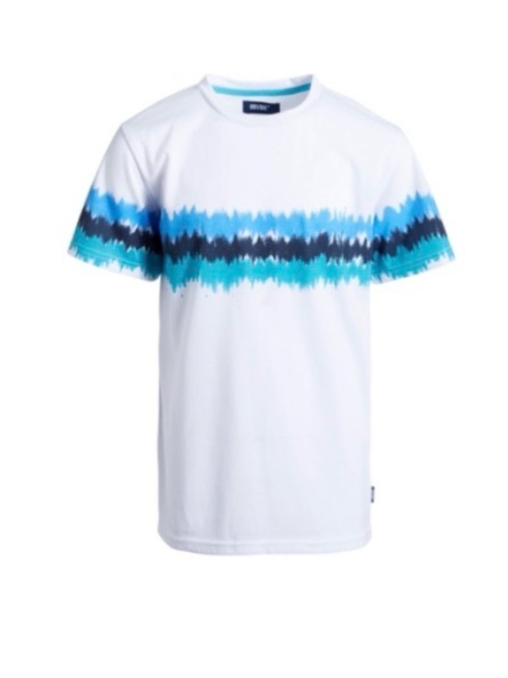 NWT Univibe Big Boys Neutron Wavy Chest Stripe Crewneck T-shirt - White Medium